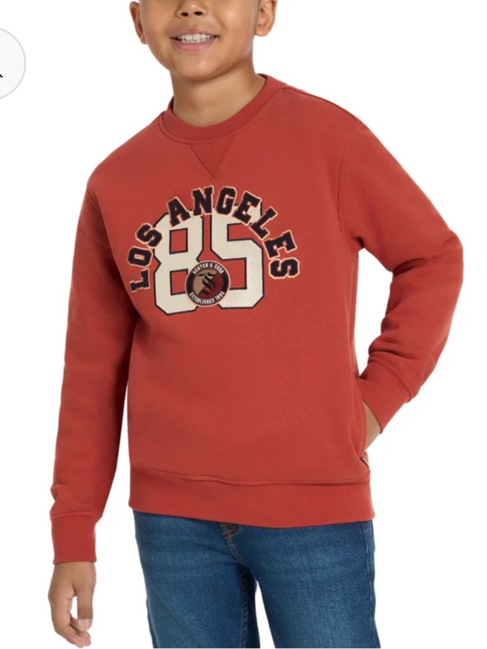 Scotch & Soda Rust orange 'Los Angeles 85' Graphic Sweatshirt